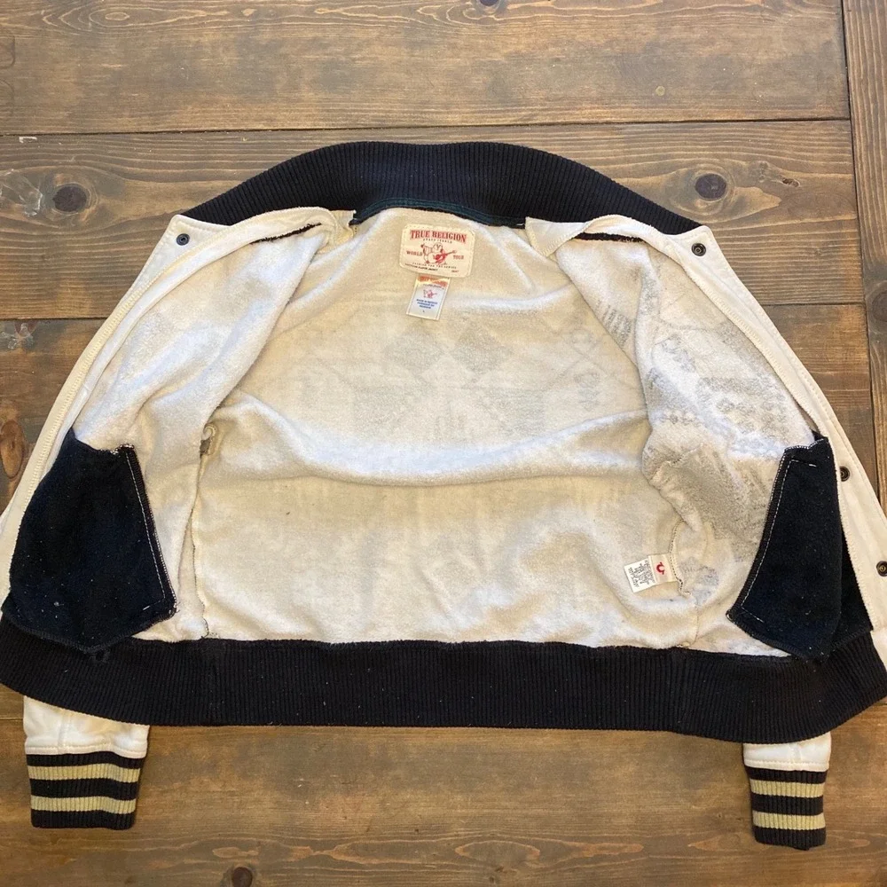 True Religion Serape‎ Print Kids Varsity Knit Jacket Geometric Print TR Logo